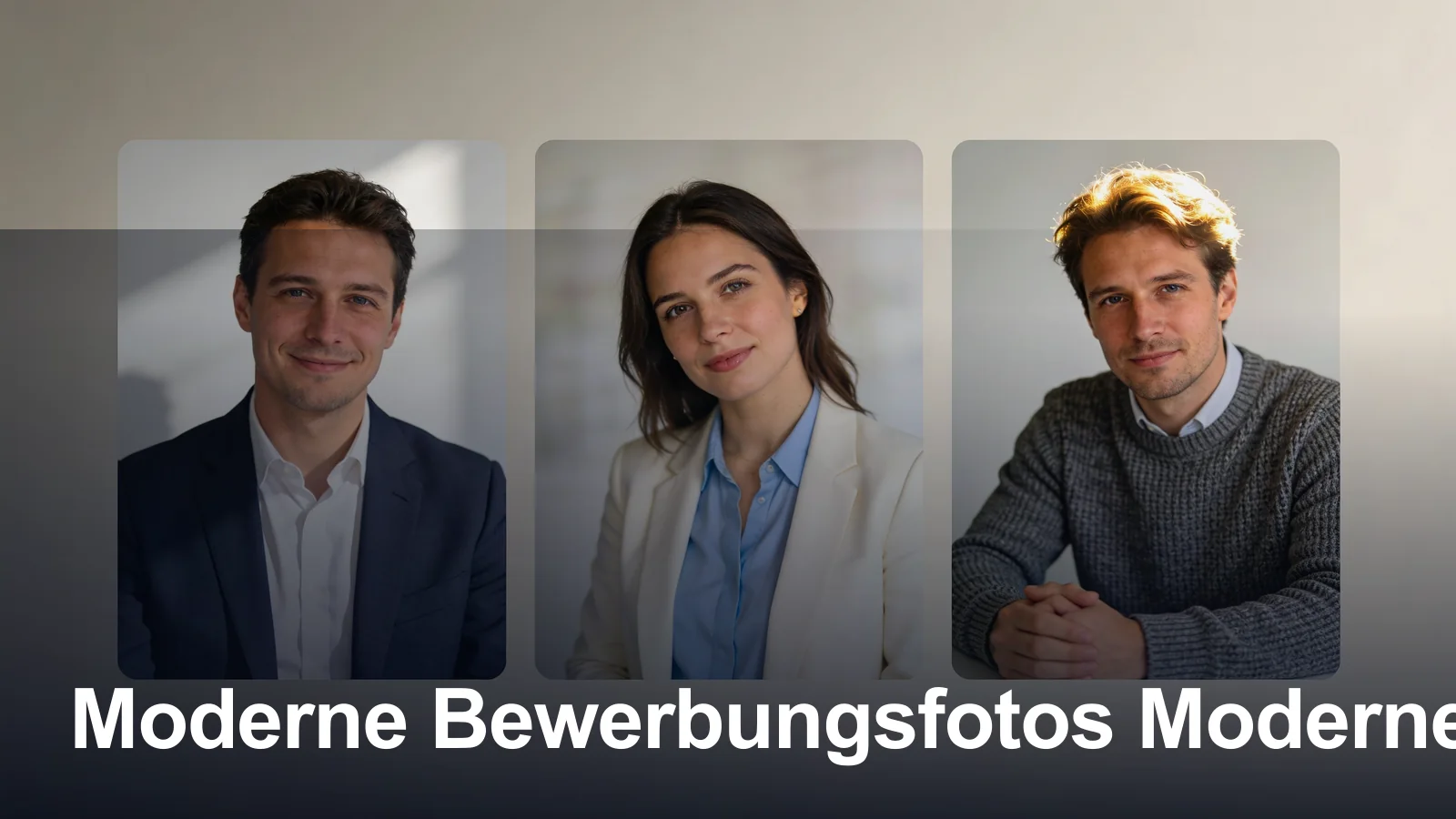 Moderne Bewerbungsfotos mit natürlichem Licht, sauberem Hintergrund und zeitgemäßem Outfit