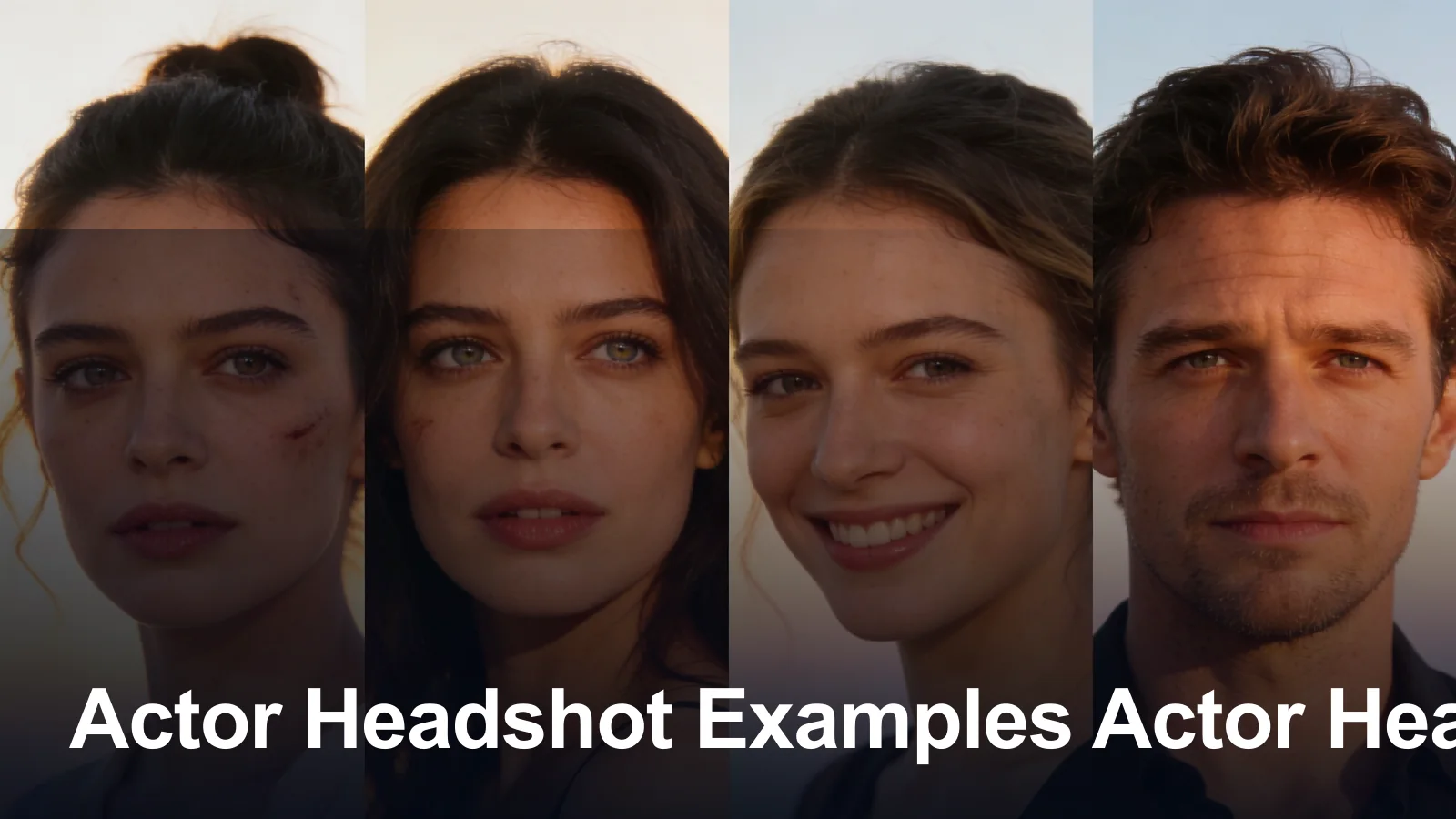 Actor headshot examples showing theatrical and commercial casting styles